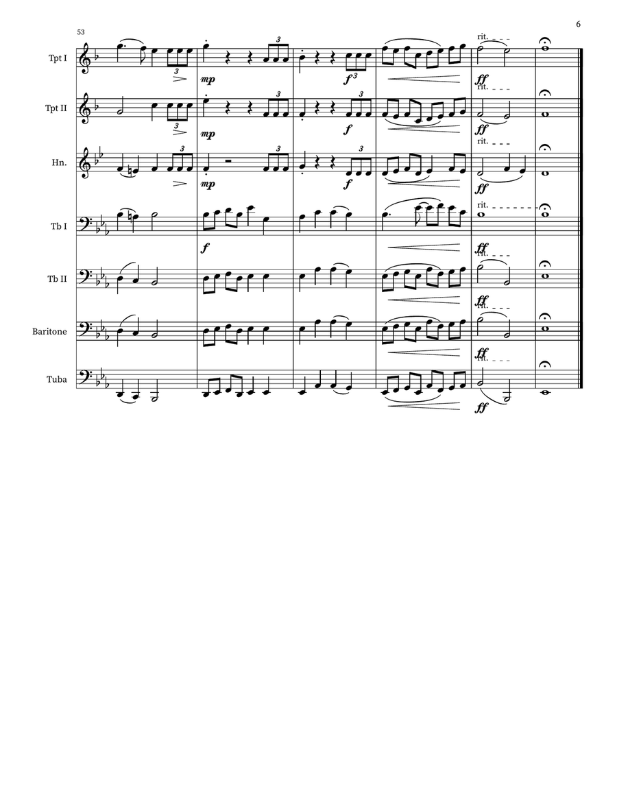 Christ the Lord is Risen Today: Prelude for Brass (Intermediate Version) Brass Ensemble scores gallery preview page 6