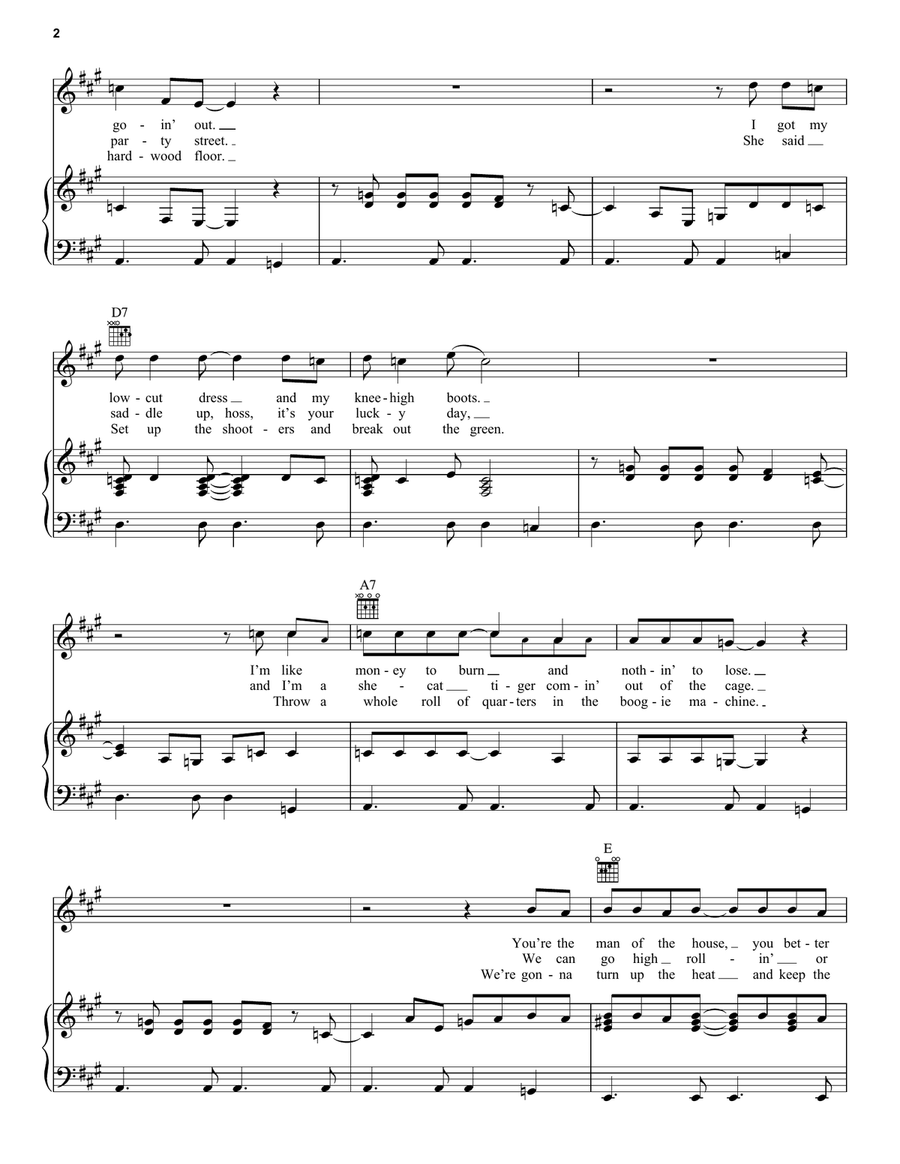 Mama Don't Get Dressed Up For Nothing Piano, Vocal, Guitar scores gallery preview page 2