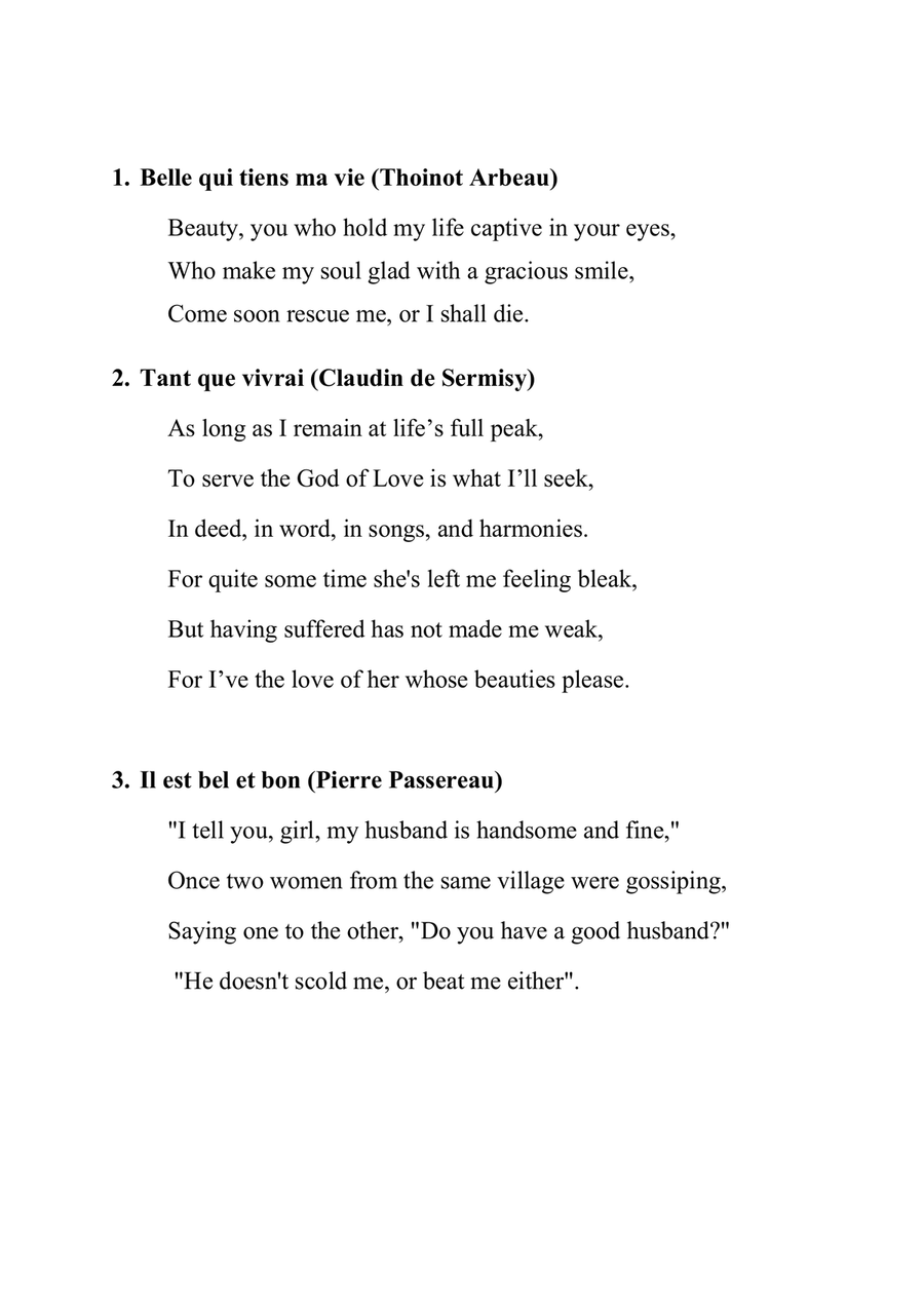 Three Famous Renaissance Chansons for recorder quartet Soprano Recorder scores gallery preview page 2