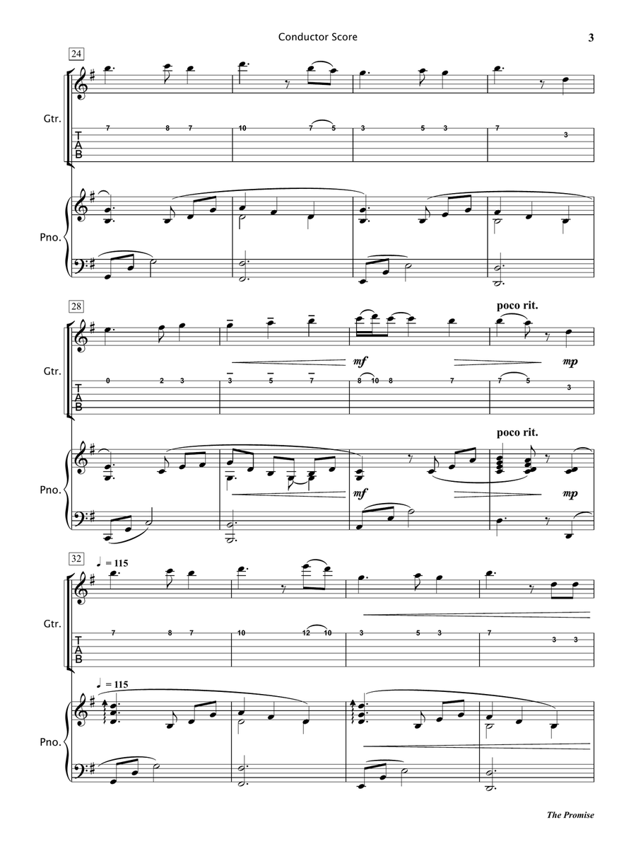 The Promise (Electric Guitar and Piano) Electric Guitar scores gallery preview page 4