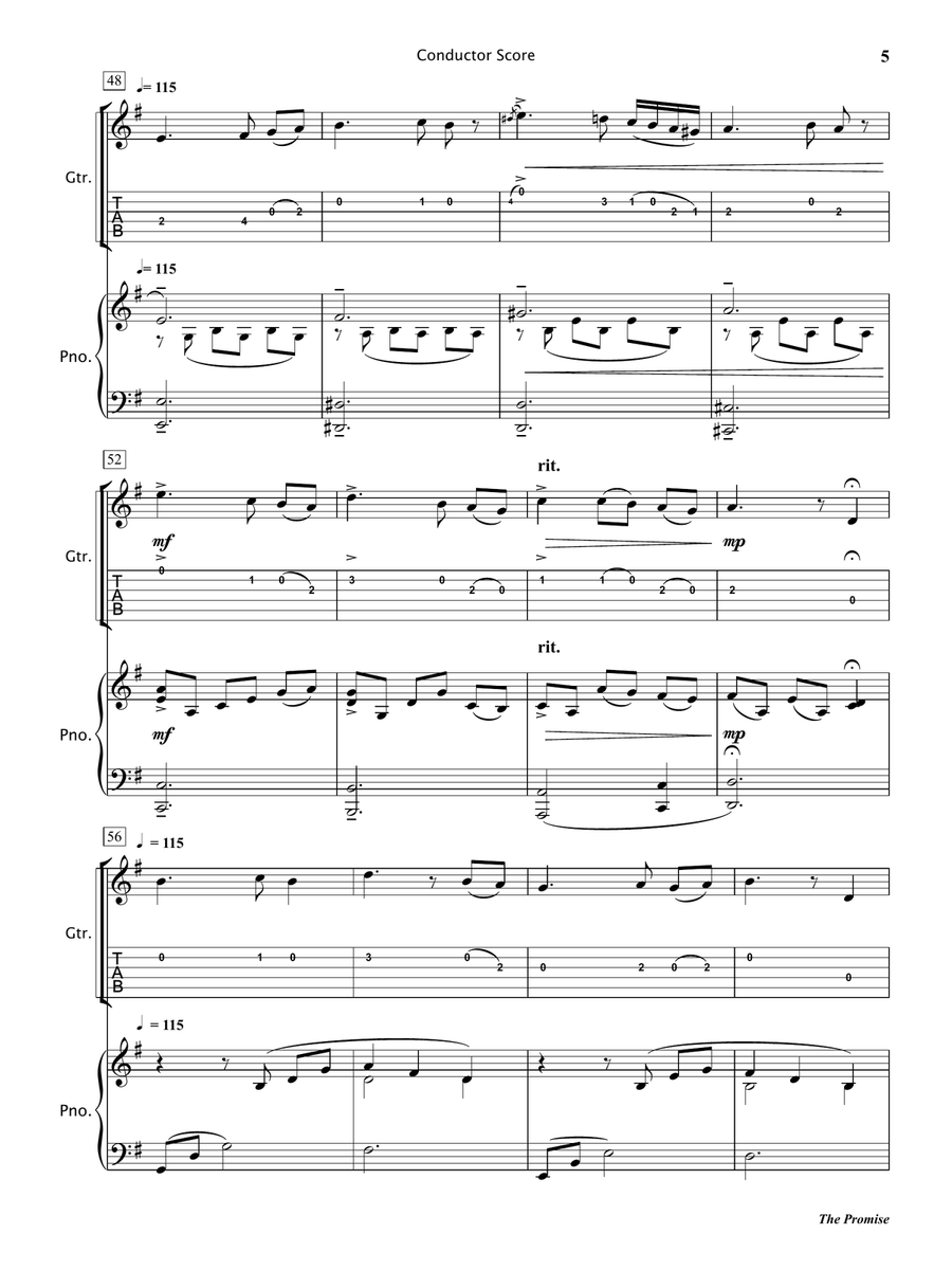 The Promise (Electric Guitar and Piano) Electric Guitar scores gallery preview page 6
