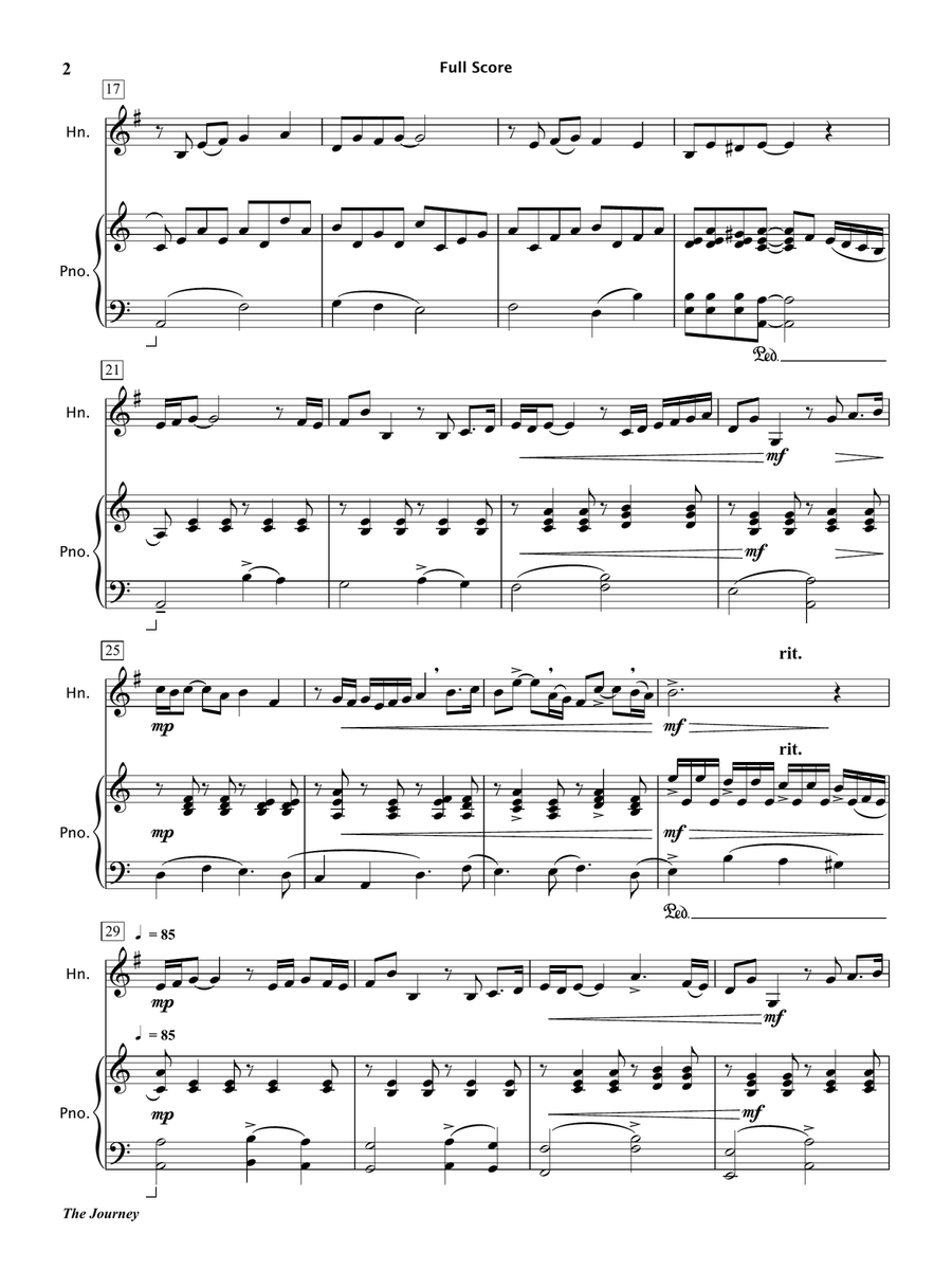 The Journey (Horn in F and Piano) Piano scores gallery preview page 3