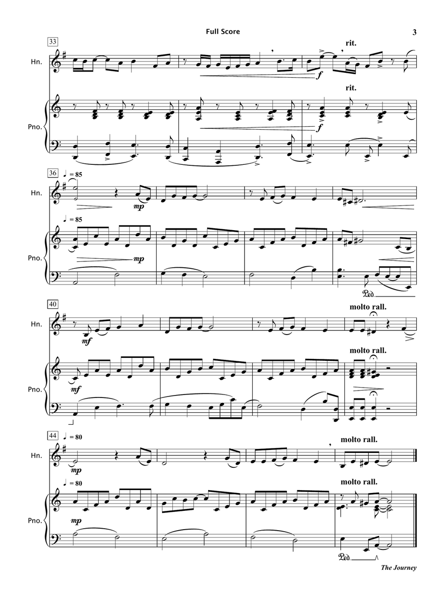 The Journey (Horn in F and Piano) Piano scores gallery preview page 4
