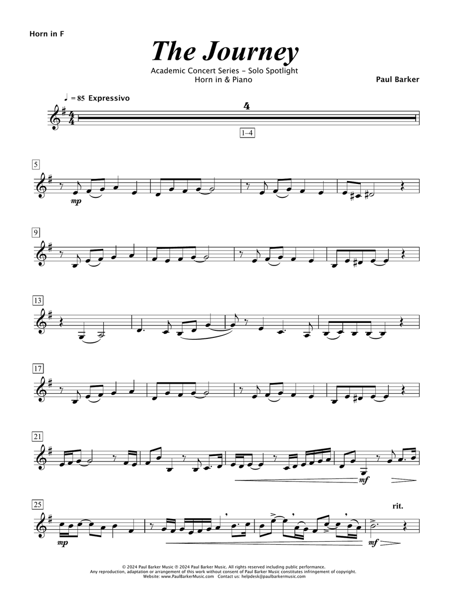 The Journey (Horn in F and Piano) Piano scores gallery preview page 5