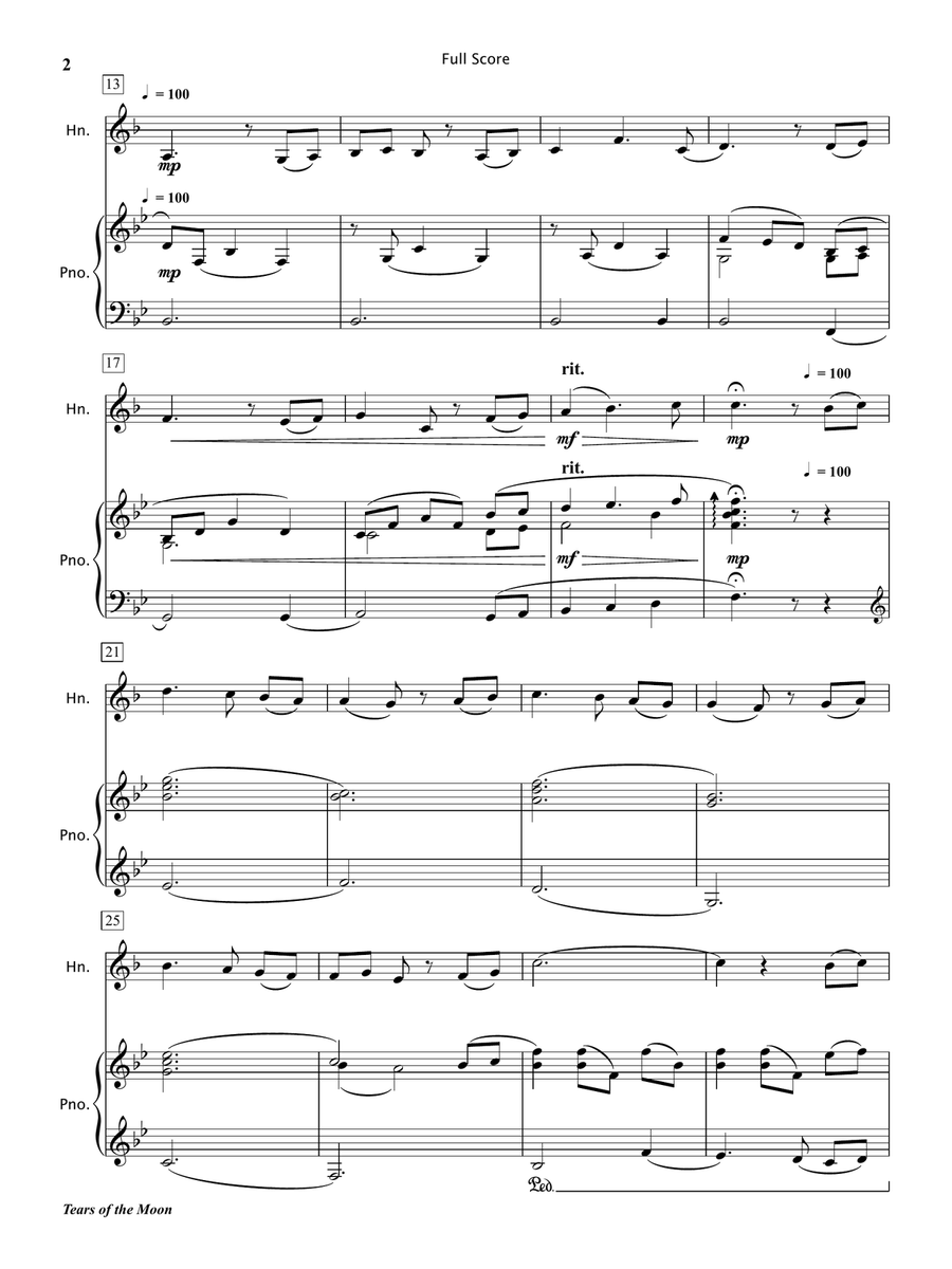 Tears of the Moon (Horn in F and Piano) Piano scores gallery preview page 3