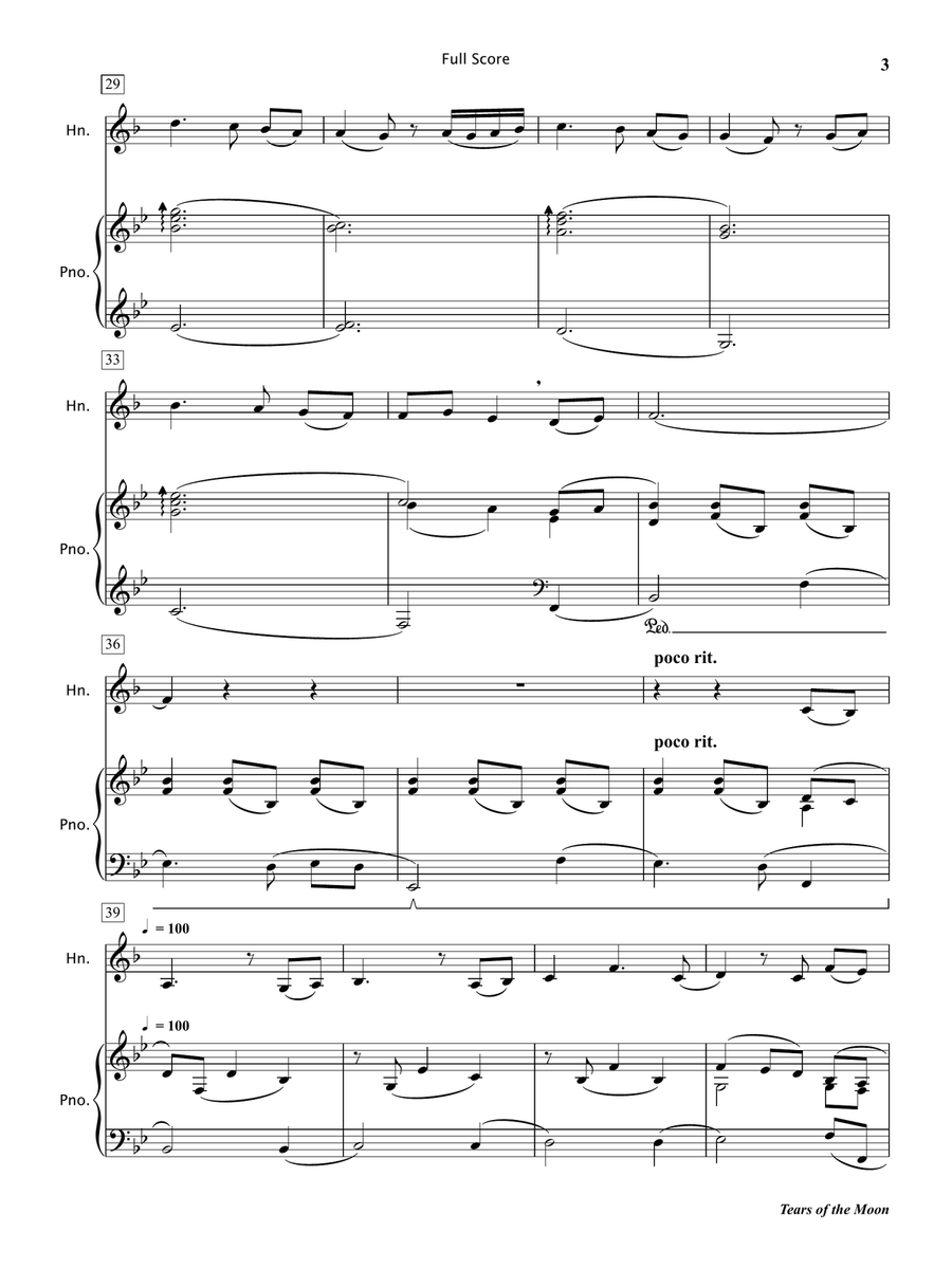 Tears of the Moon (Horn in F and Piano) Piano scores gallery preview page 4