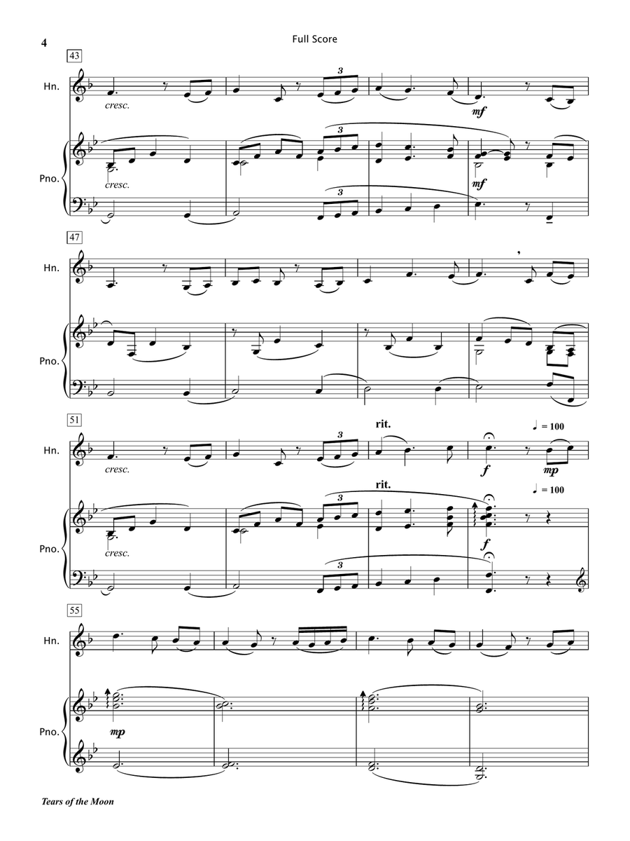 Tears of the Moon (Horn in F and Piano) Piano scores gallery preview page 5