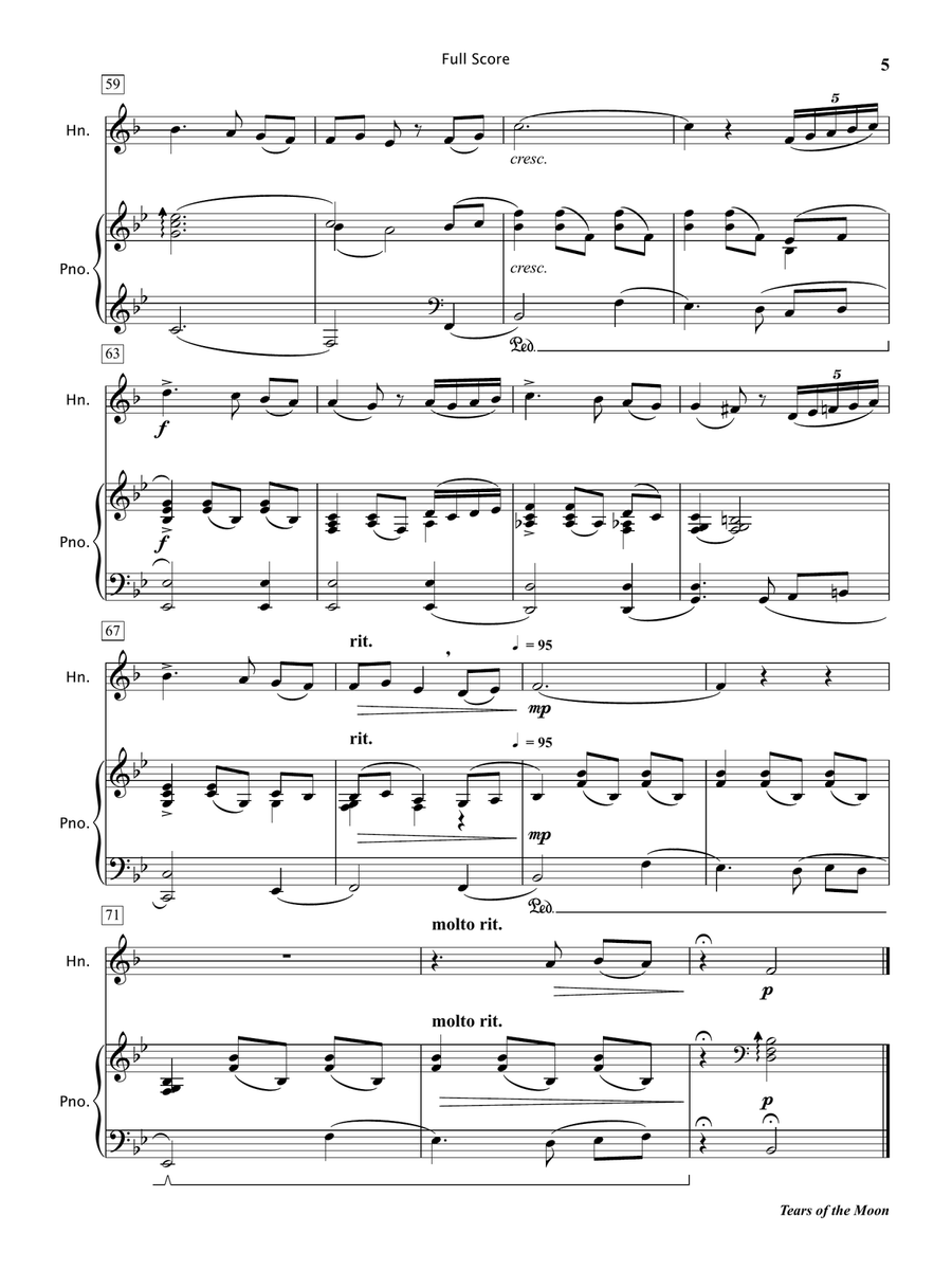 Tears of the Moon (Horn in F and Piano) Piano scores gallery preview page 6