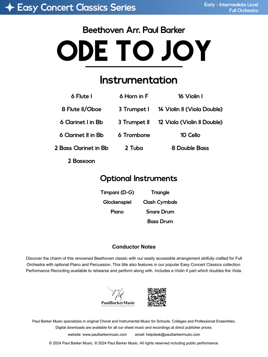 Ode To Joy (Full Orchestra) Full Orchestra scores gallery preview page 2