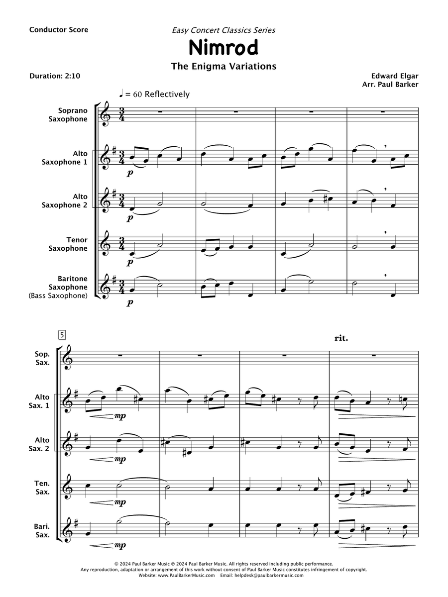 Nimrod (Saxophone Ensemble) Woodwind Trio scores gallery preview page 2