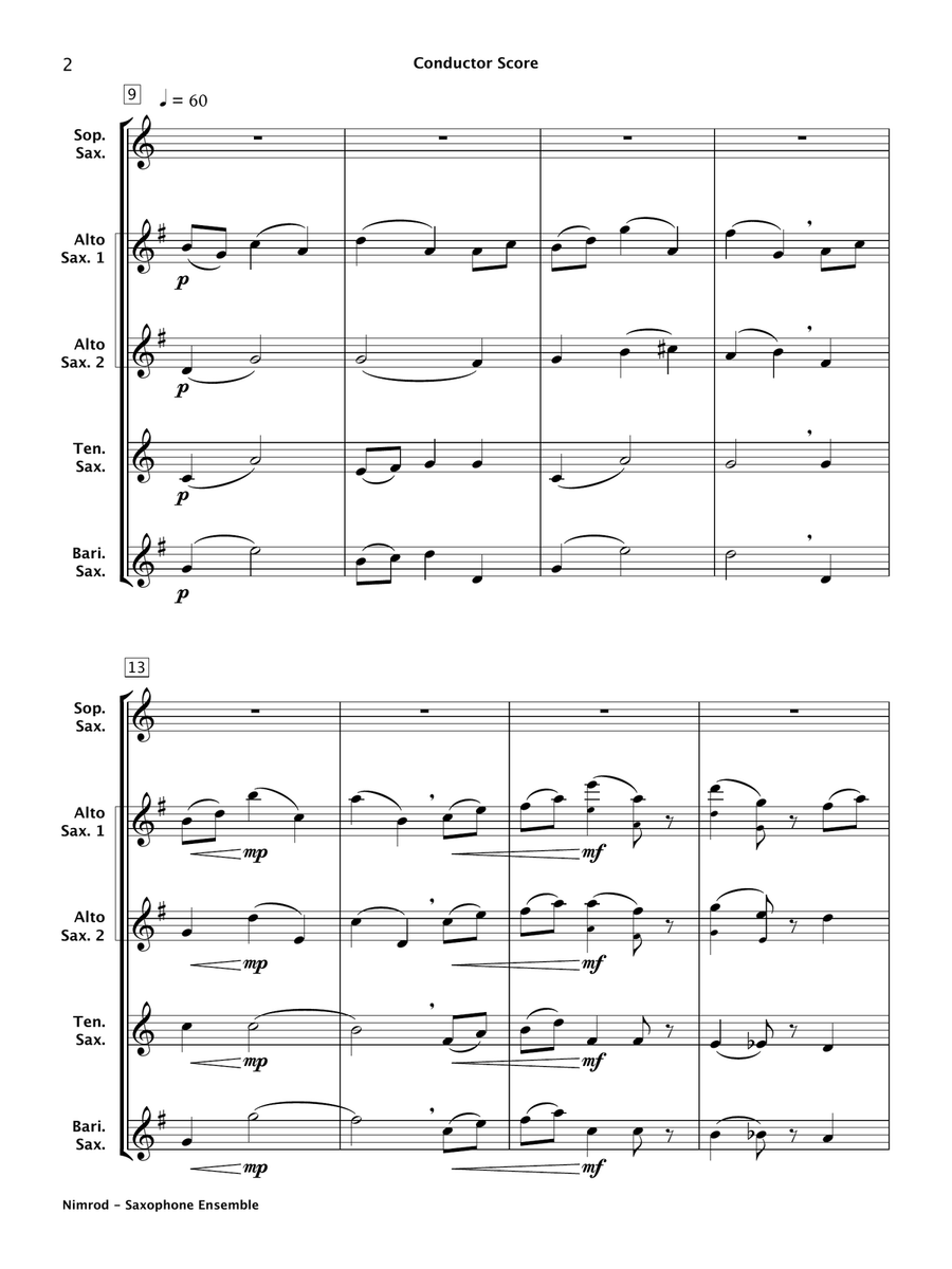 Nimrod (Saxophone Ensemble) Woodwind Trio scores gallery preview page 3