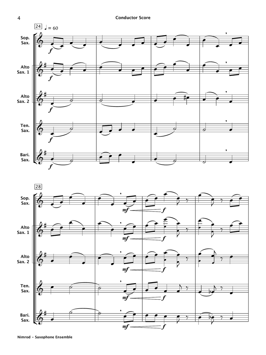 Nimrod (Saxophone Ensemble) Woodwind Trio scores gallery preview page 5