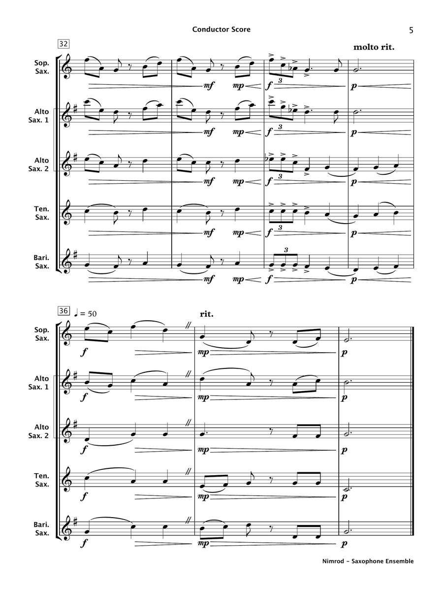 Nimrod (Saxophone Ensemble) Woodwind Trio scores gallery preview page 6