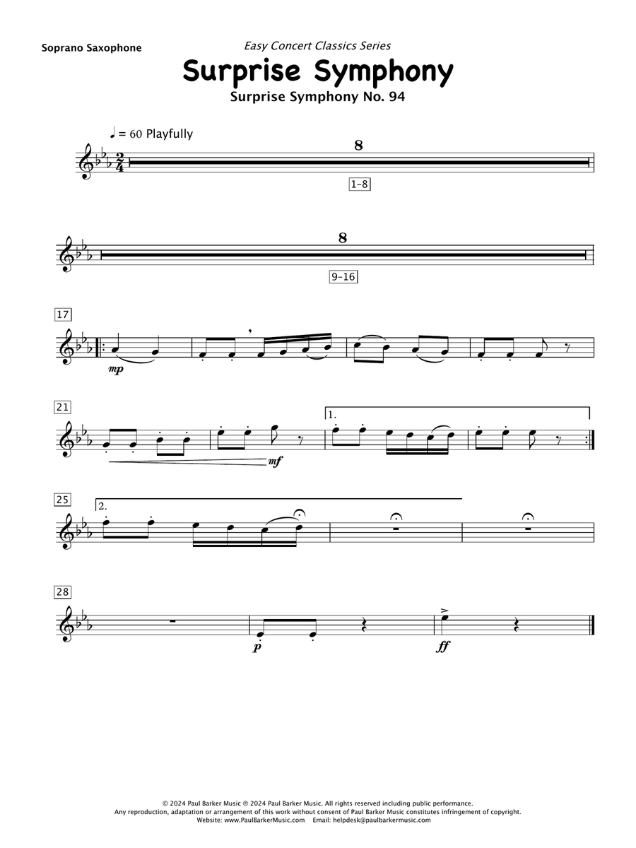 Surprise Symphony (Saxophone Ensemble) Woodwind Ensemble scores gallery preview page 6