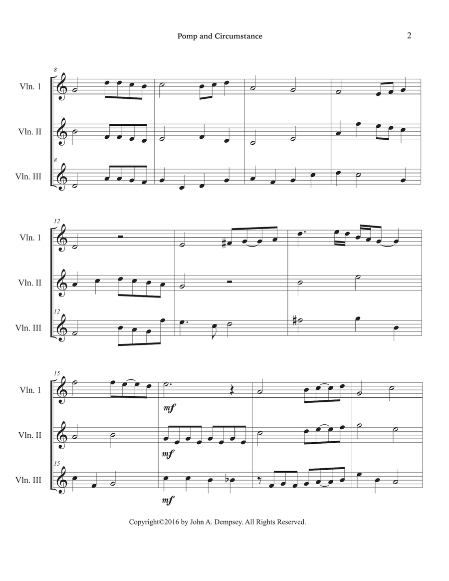 Pomp and Circumstance (in C major): Violin Trio String Trio scores gallery preview page 6