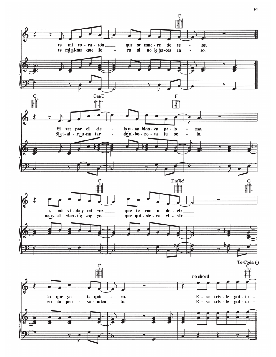 Esa Triste Guitarra Esa Triste Guitarra Piano, Vocal, Guitar scores gallery preview page 2