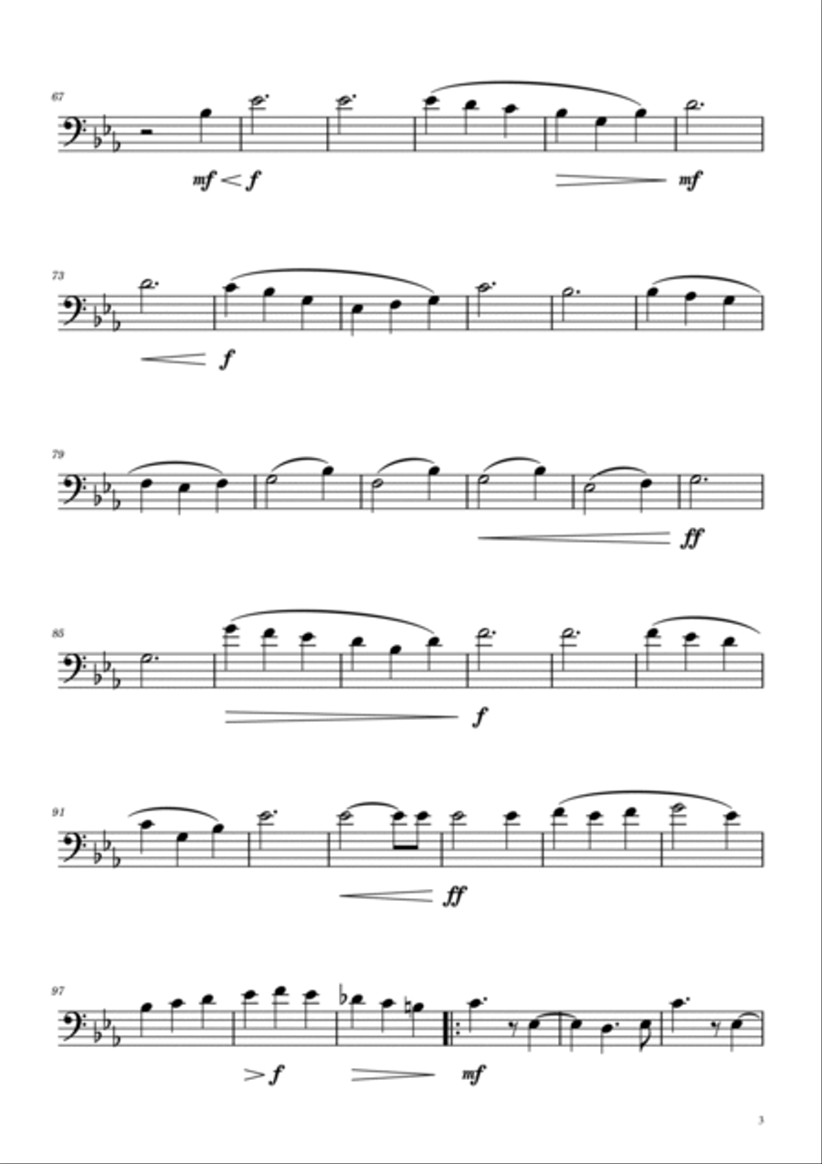 Dmitri Shostakovich - Second Waltz - Trombone solo w/ Piano Piano scores gallery preview page 3