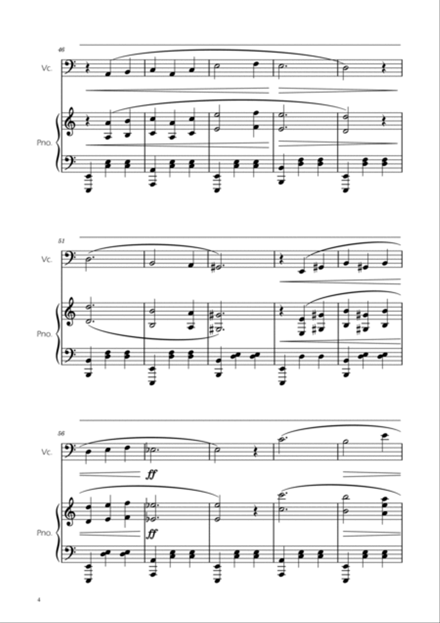 Dmitri Shostakovich - Second Waltz - Cello solo w/ Piano Piano scores gallery preview page 4
