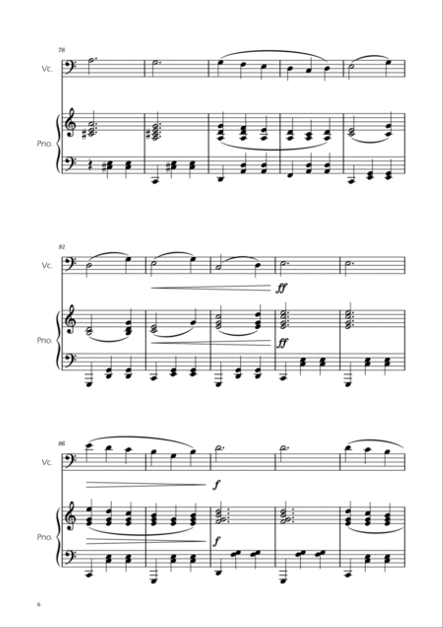 Dmitri Shostakovich - Second Waltz - Cello solo w/ Piano Piano scores gallery preview page 6