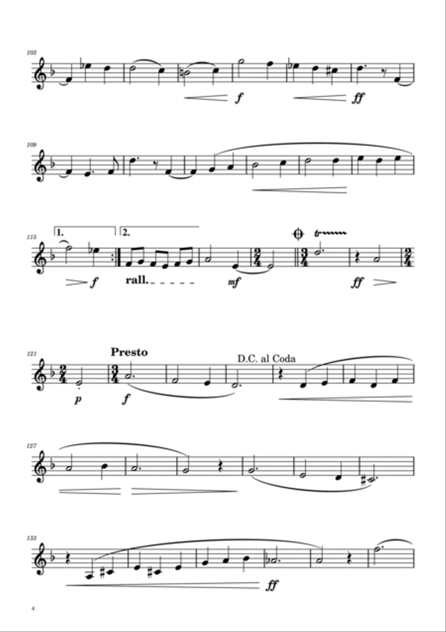 Dmitri Shostakovich - Second Waltz - Clarinet solo w/ Piano B-Flat Clarinet scores gallery preview page 4