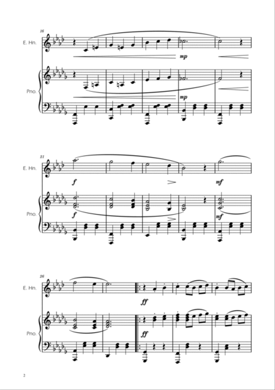 Dmitri Shostakovich - Second Waltz - English Horn solo w/ Piano English Horn scores gallery preview page 2