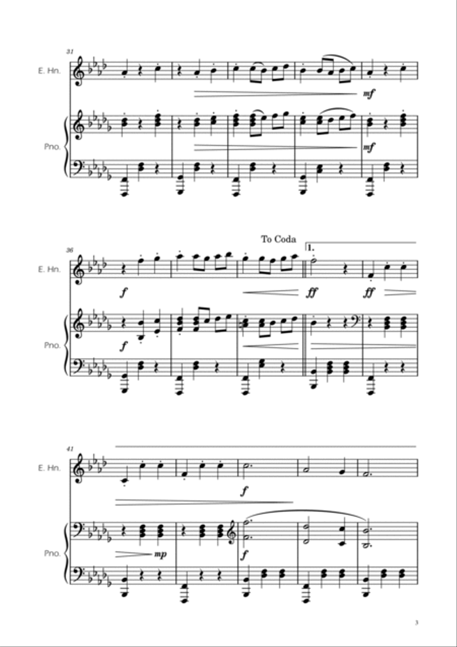 Dmitri Shostakovich - Second Waltz - English Horn solo w/ Piano English Horn scores gallery preview page 3
