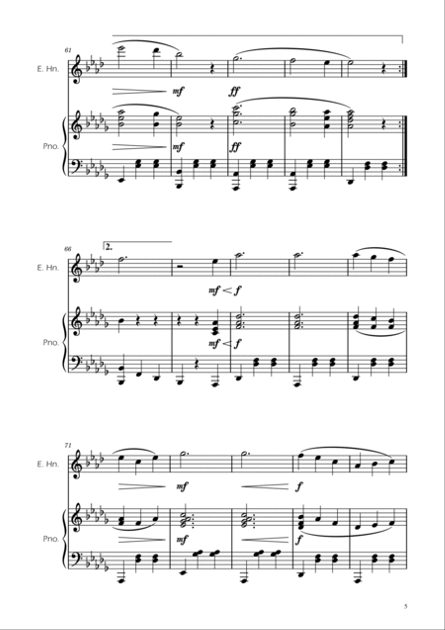 Dmitri Shostakovich - Second Waltz - English Horn solo w/ Piano English Horn scores gallery preview page 5