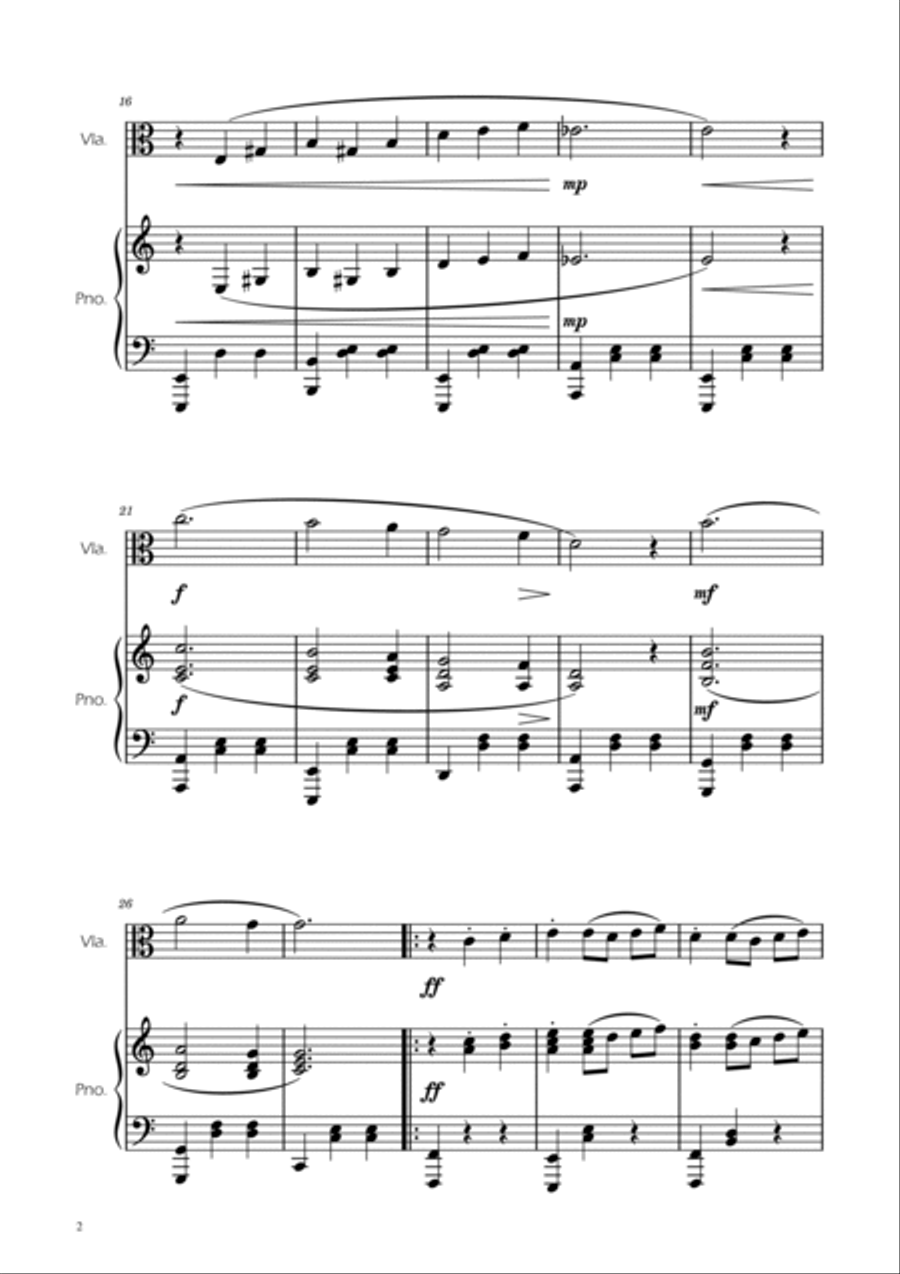 Dmitri Shostakovich - Second Waltz - Viola w/ Piano Viola scores gallery preview page 2