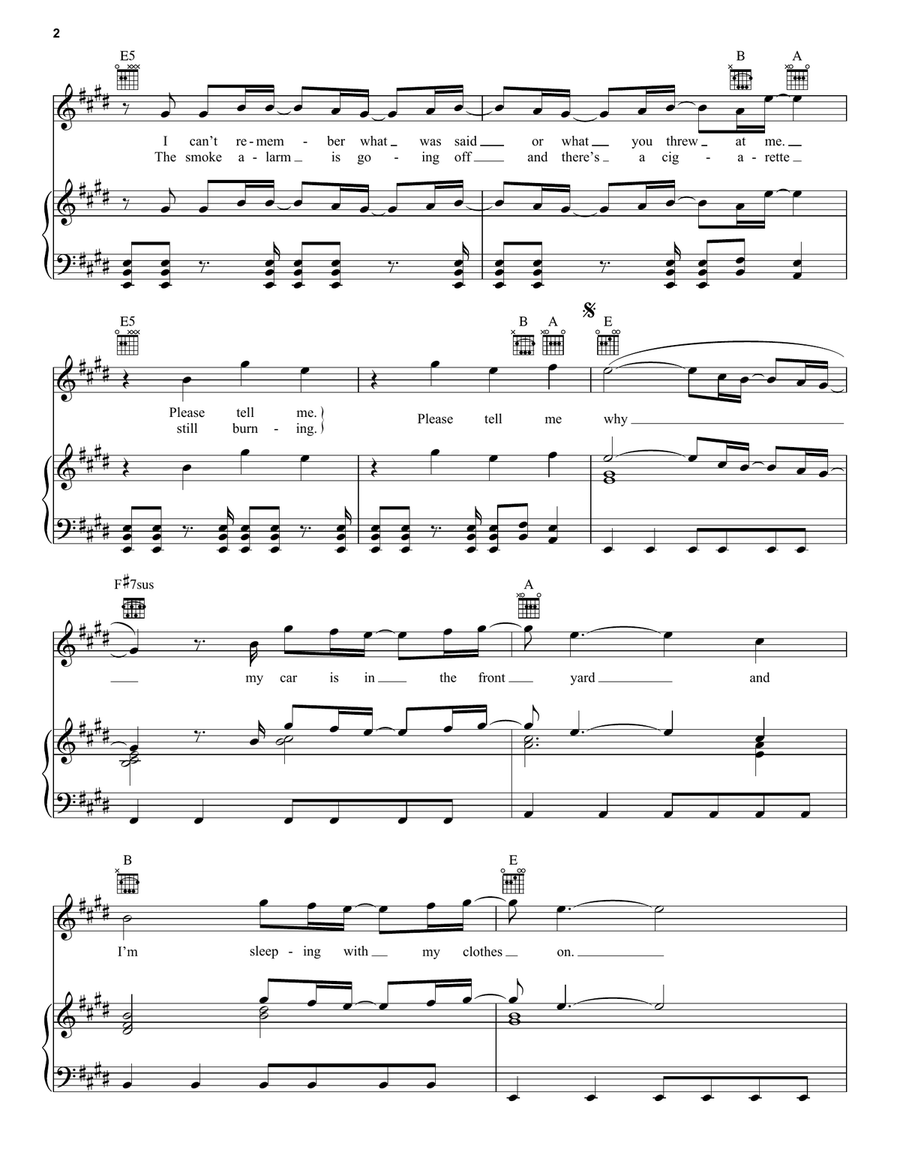 My Own Worst Enemy My Own Worst Enemy Piano, Vocal, Guitar scores gallery preview page 2
