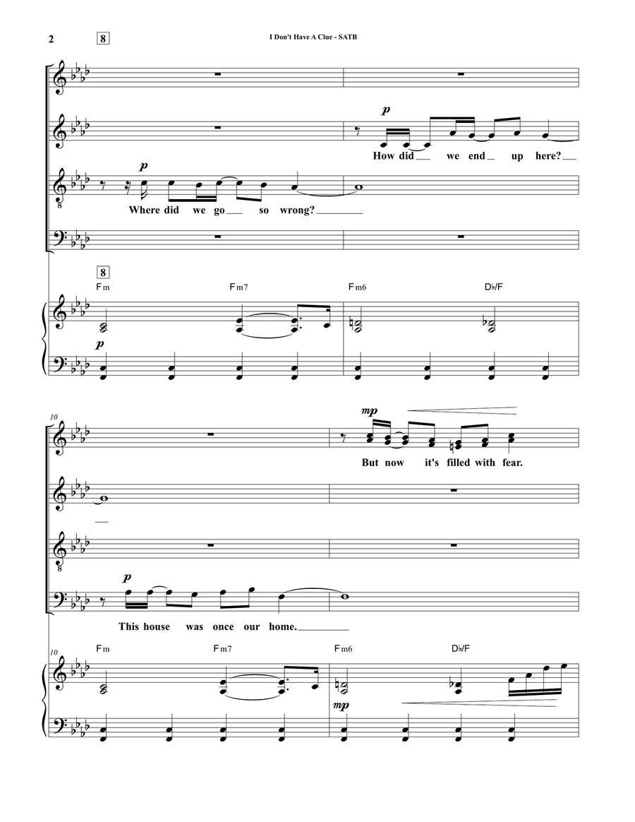 I Don't Have A Clue 4-Part scores gallery preview page 2