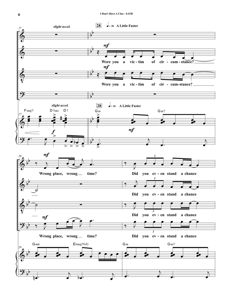 I Don't Have A Clue 4-Part scores gallery preview page 6