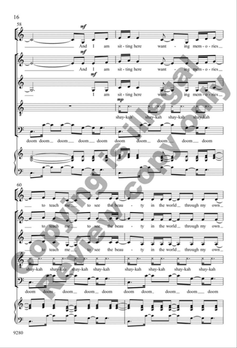 Wanting Memories Wanting Memories 4-Part scores gallery preview page 16