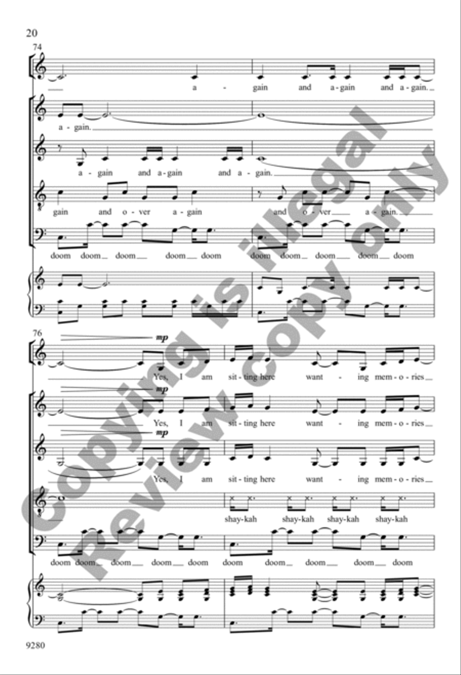 Wanting Memories Wanting Memories 4-Part scores gallery preview page 20