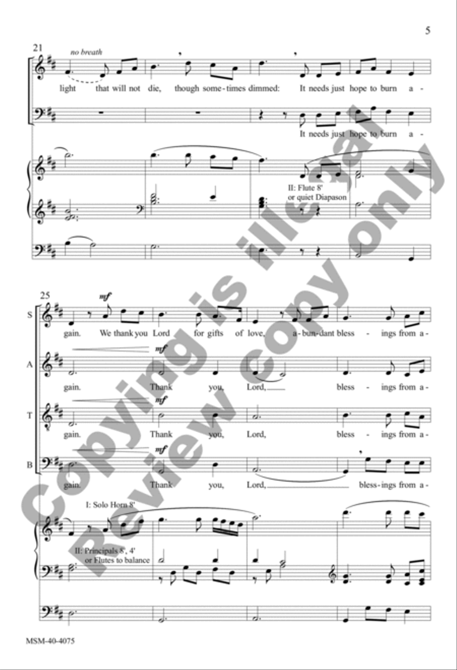 A Steady Flame to Light the Dark (Choral Score) 4-Part scores gallery preview page 5