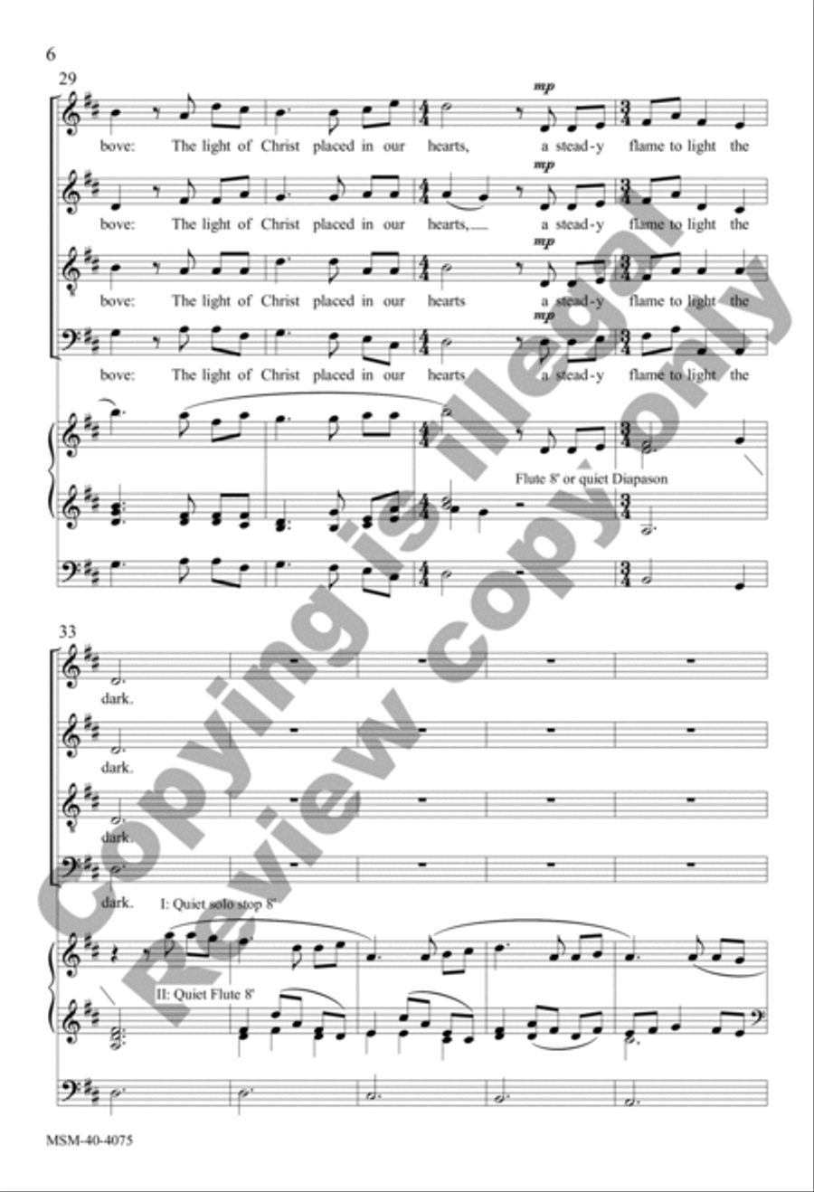 A Steady Flame to Light the Dark (Choral Score) 4-Part scores gallery preview page 6