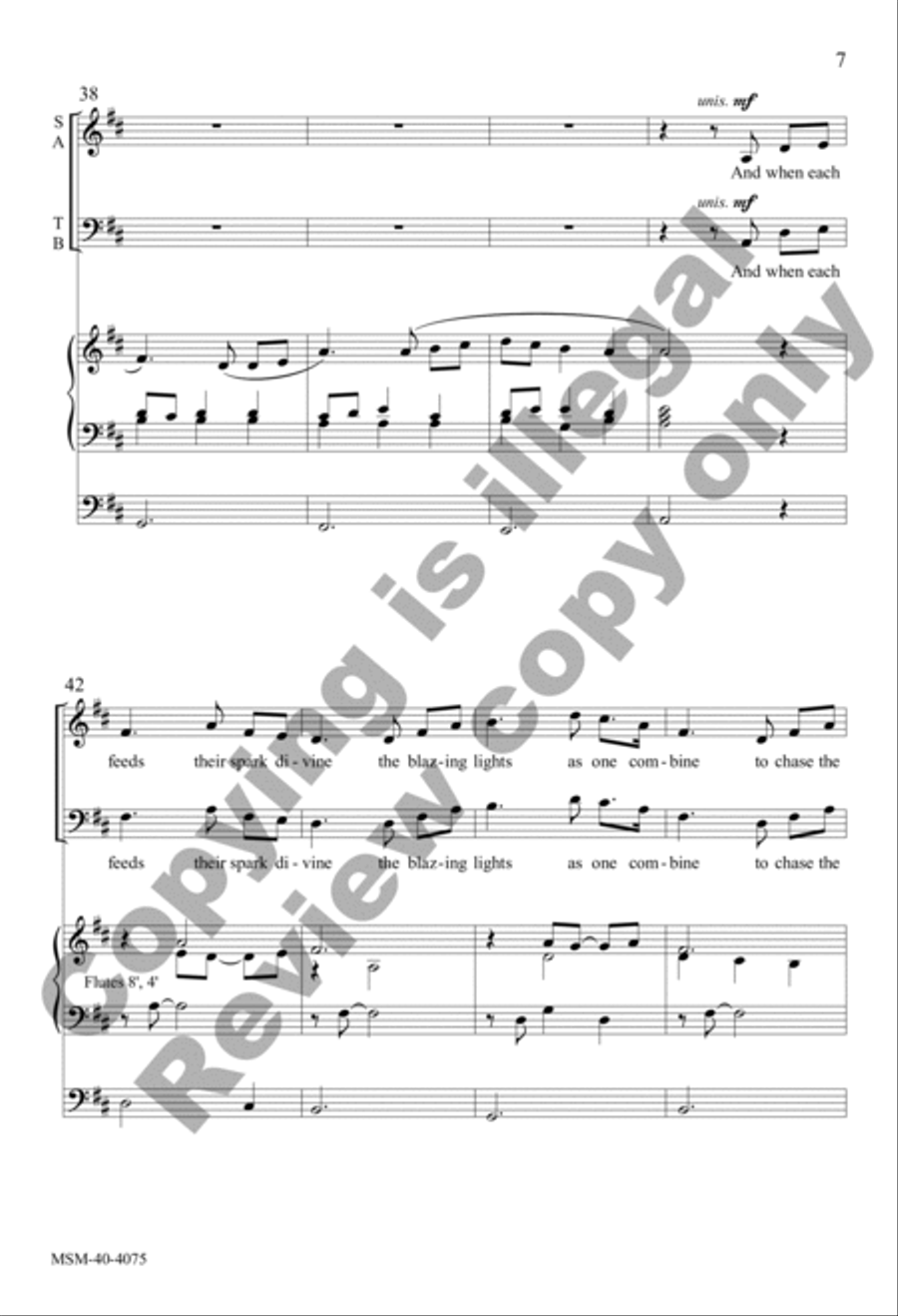 A Steady Flame to Light the Dark (Choral Score) 4-Part scores gallery preview page 7