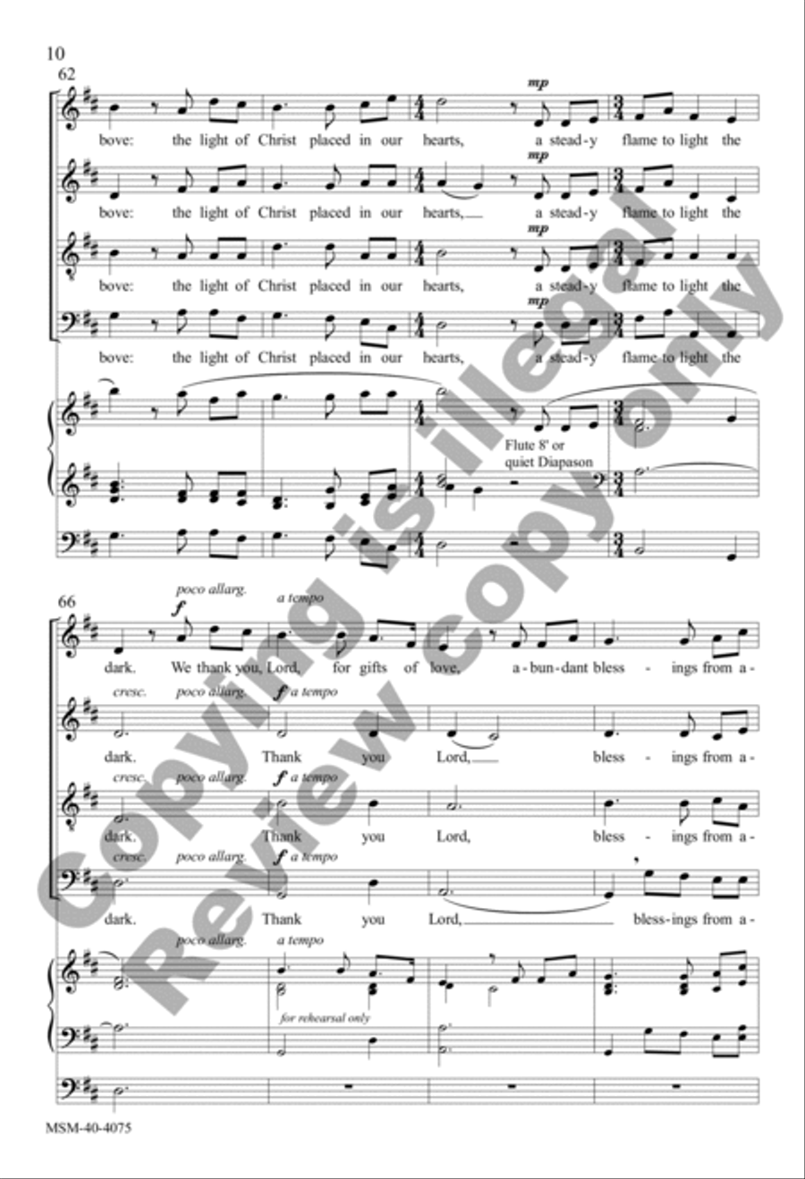 A Steady Flame to Light the Dark (Choral Score) 4-Part scores gallery preview page 10