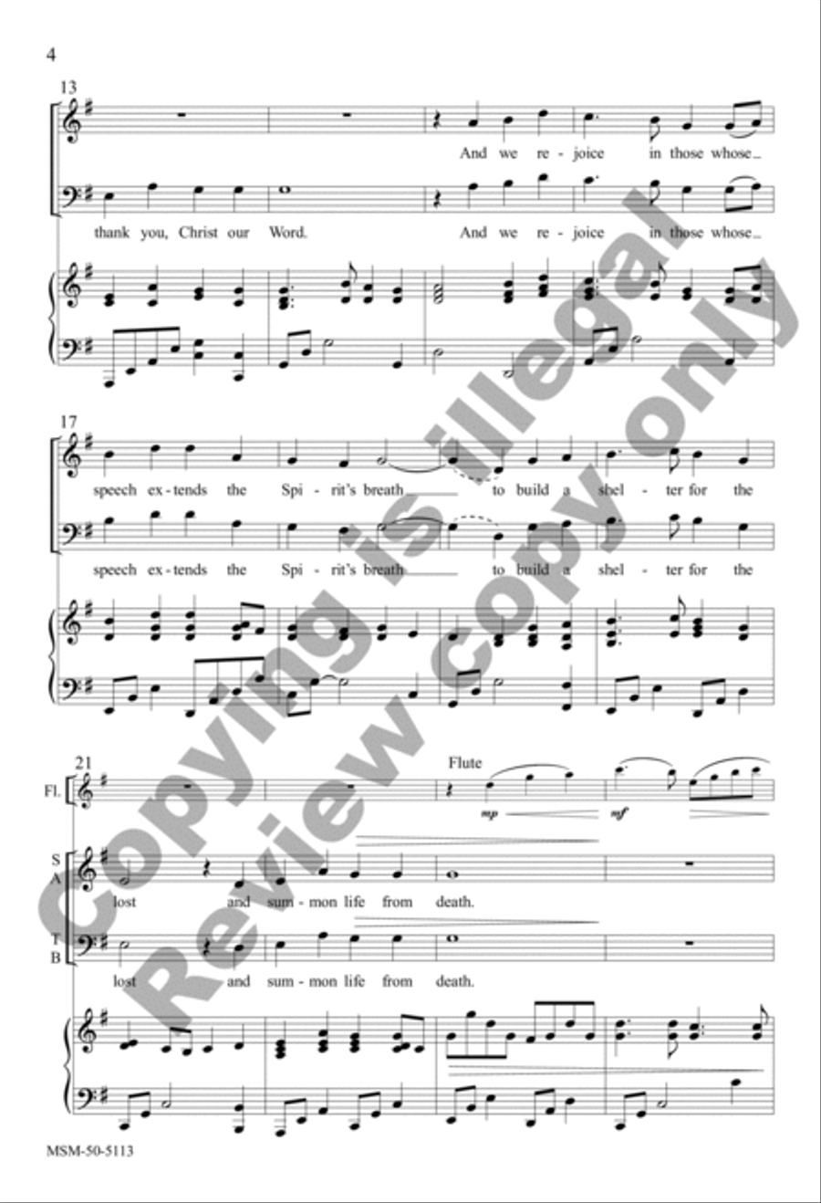 For All Who Craft Their Words with Skill (Choral Score) 4-Part scores gallery preview page 3