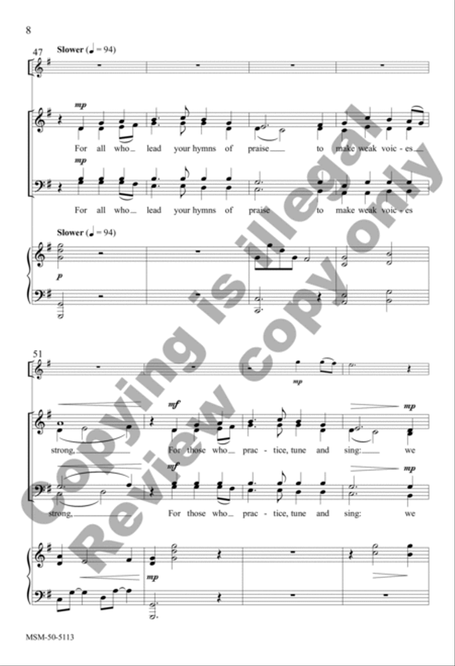 For All Who Craft Their Words with Skill (Choral Score) 4-Part scores gallery preview page 7