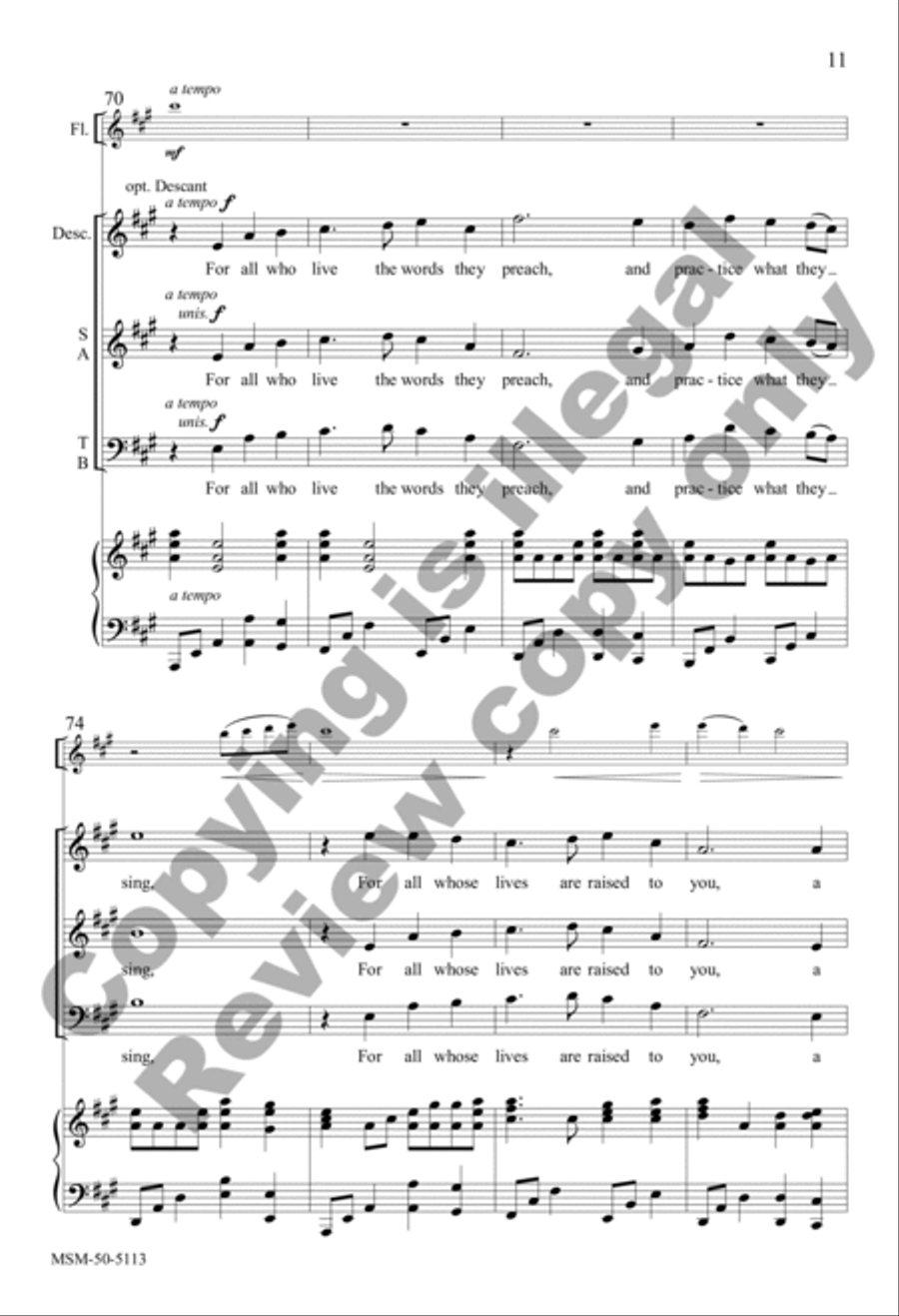 For All Who Craft Their Words with Skill (Choral Score) 4-Part scores gallery preview page 10