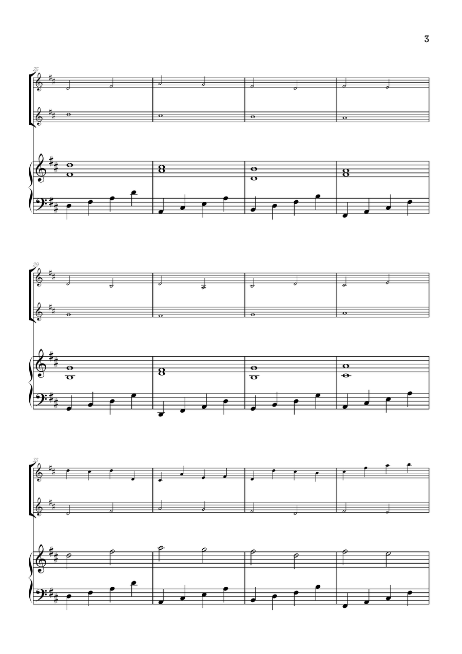 Pachelbel Canon in D • violin duet sheet music w/ piano accompaniment String Duet scores gallery preview page 3