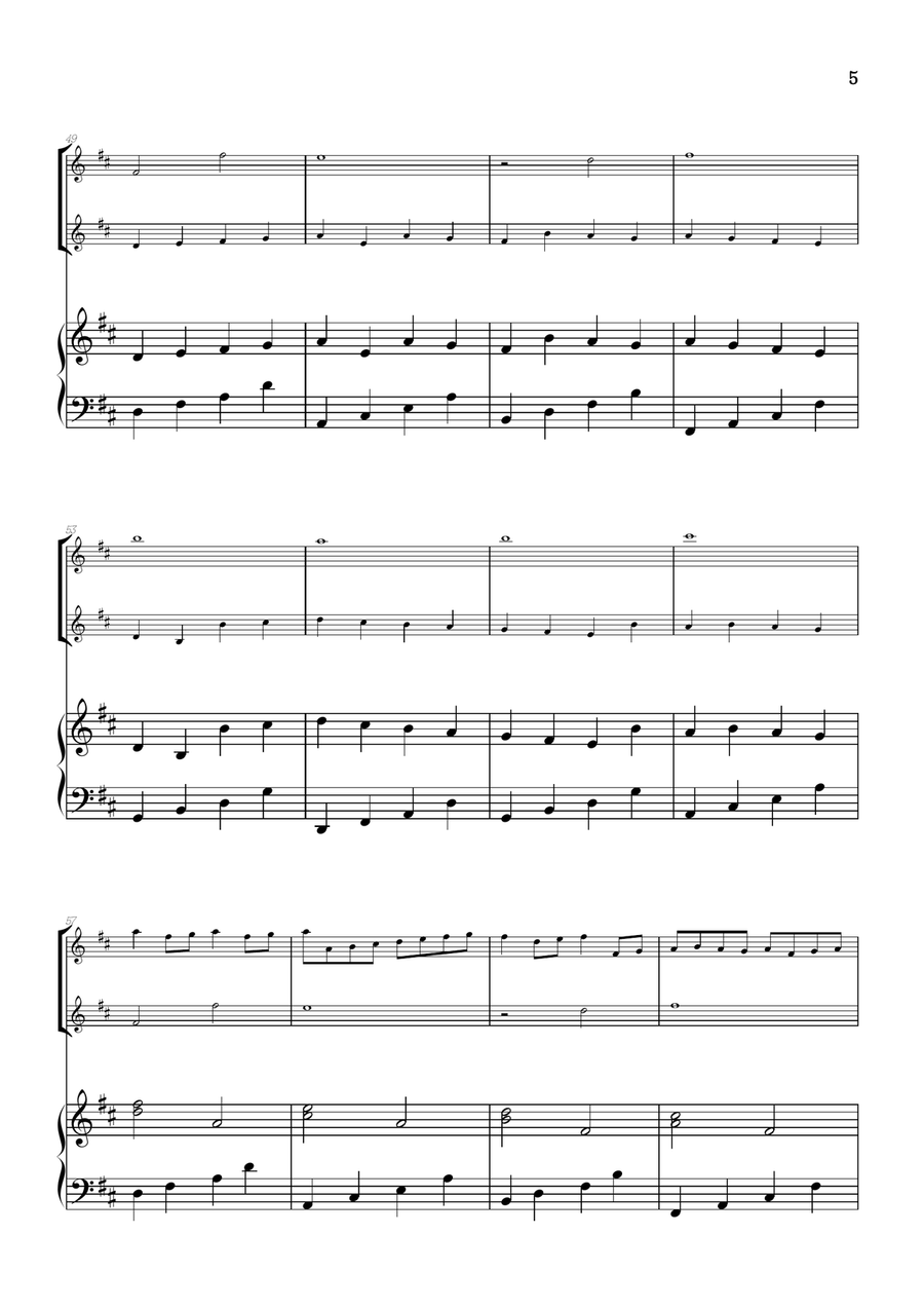 Pachelbel Canon in D • violin duet sheet music w/ piano accompaniment String Duet scores gallery preview page 5