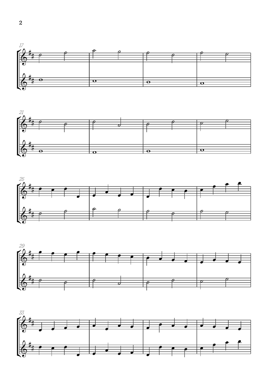 Pachelbel Canon in D • oboe duet sheet music Woodwind Duet scores gallery preview page 2