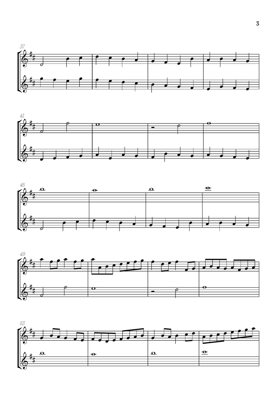 Pachelbel Canon in D • oboe duet sheet music Woodwind Duet scores gallery preview page 3