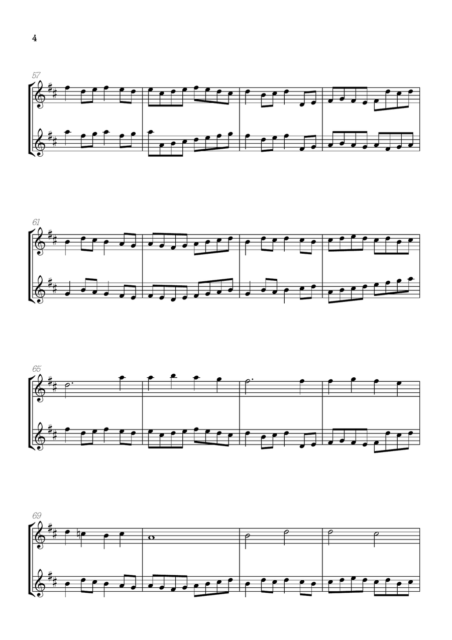 Pachelbel Canon in D • oboe duet sheet music Woodwind Duet scores gallery preview page 4