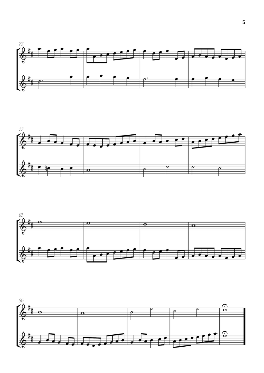 Pachelbel Canon in D • oboe duet sheet music Woodwind Duet scores gallery preview page 5