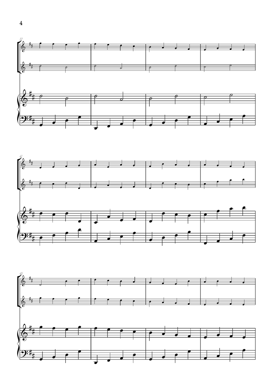 Pachelbel Canon in D • oboe duet sheet music w/ piano accompaniment Woodwind Duet scores gallery preview page 4