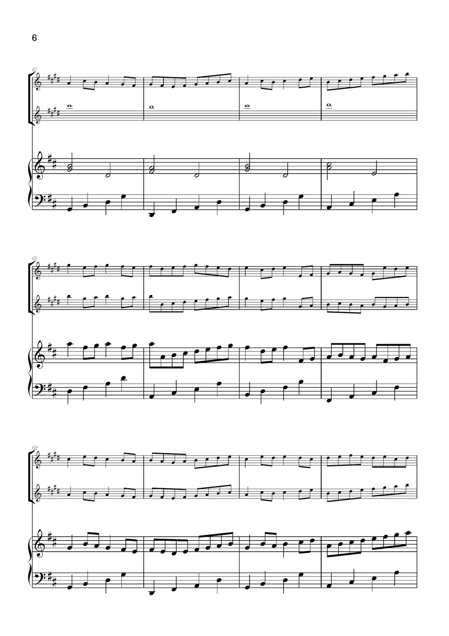 Pachelbel Canon in D • trumpet in Bb duet sheet music w/ piano accompaniment Trumpet Duet scores gallery preview page 6