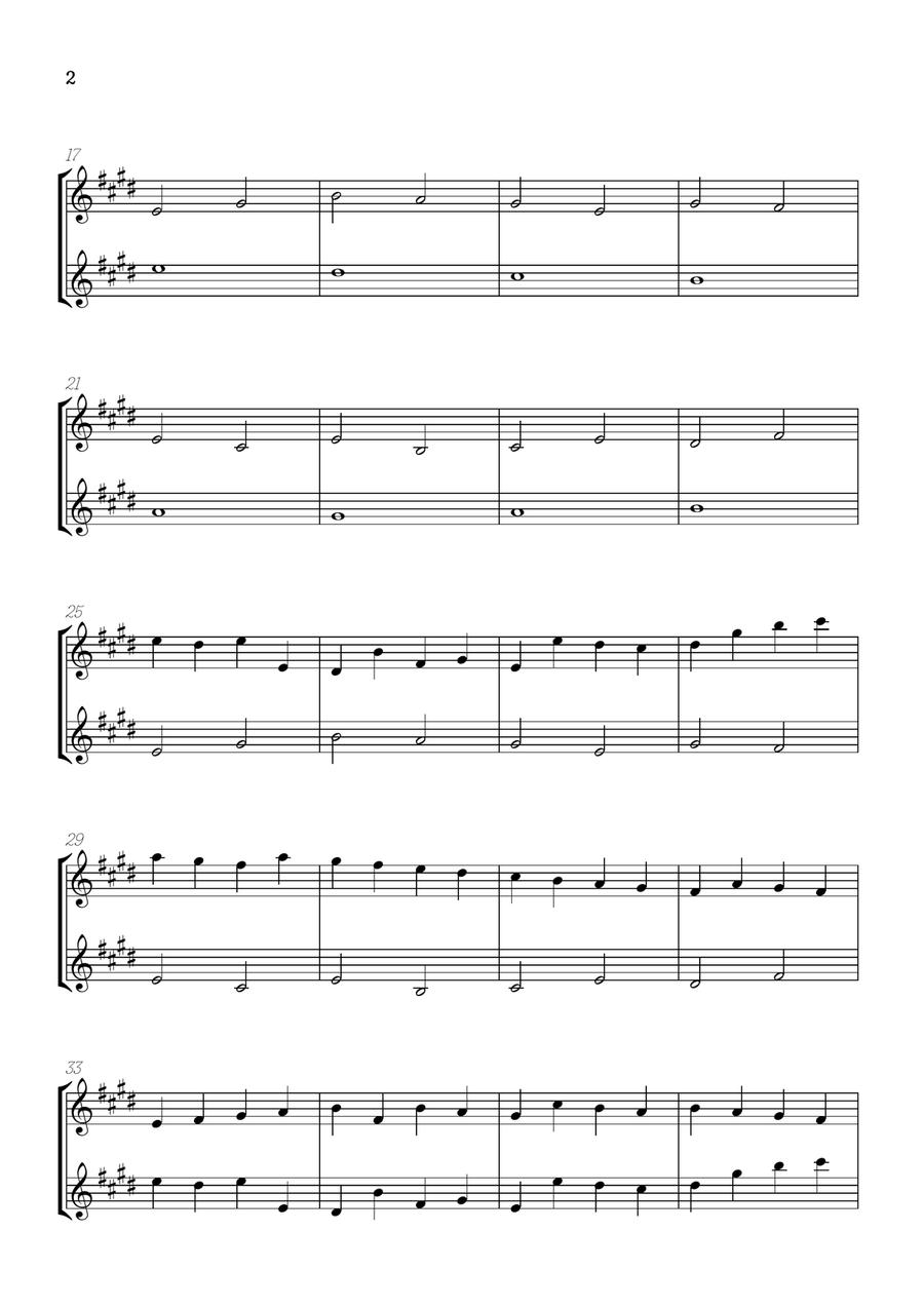 Pachelbel Canon in D • clarinet in Bb duet sheet music Clarinet Duet scores gallery preview page 2