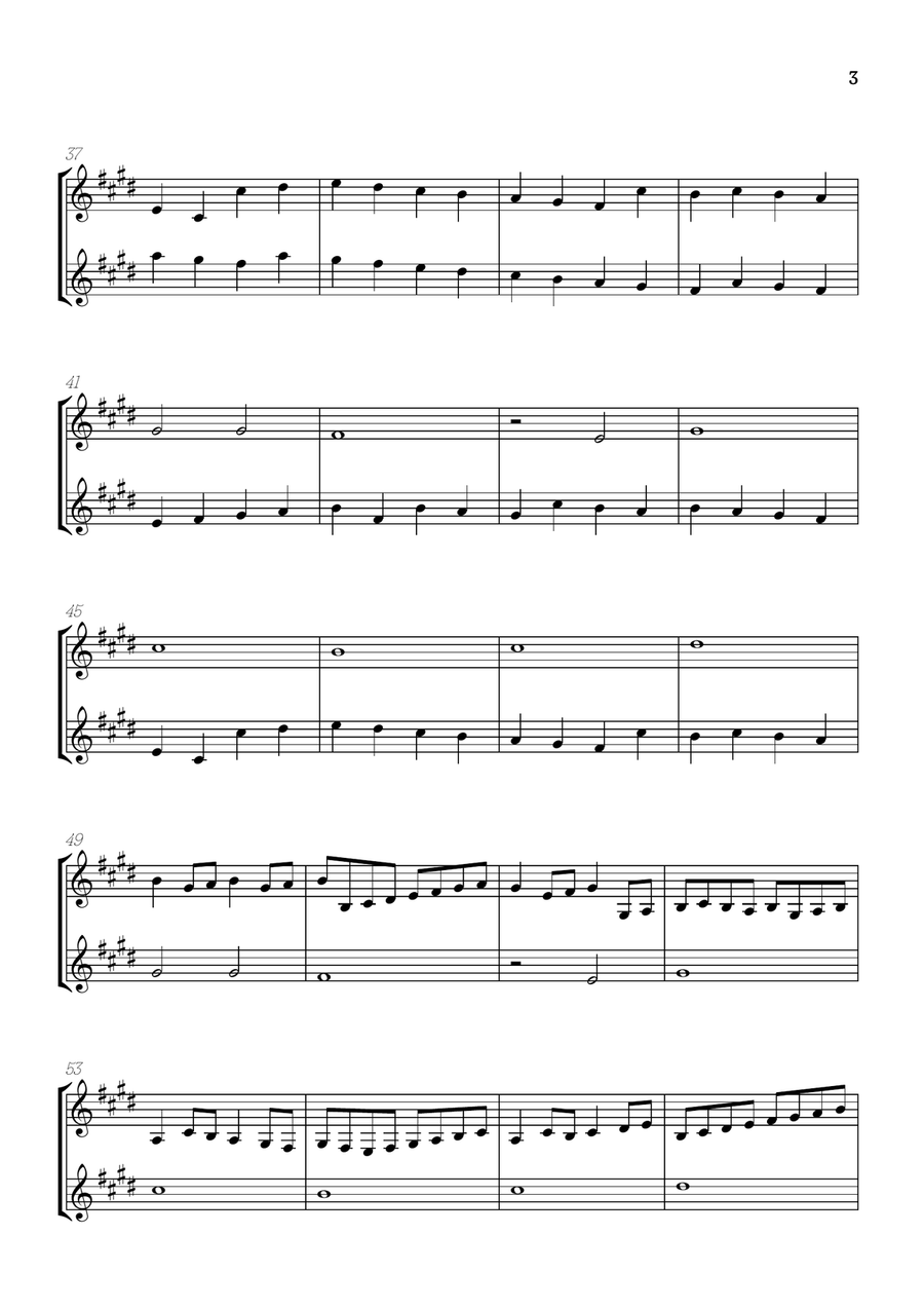 Pachelbel Canon in D • clarinet in Bb duet sheet music Clarinet Duet scores gallery preview page 3